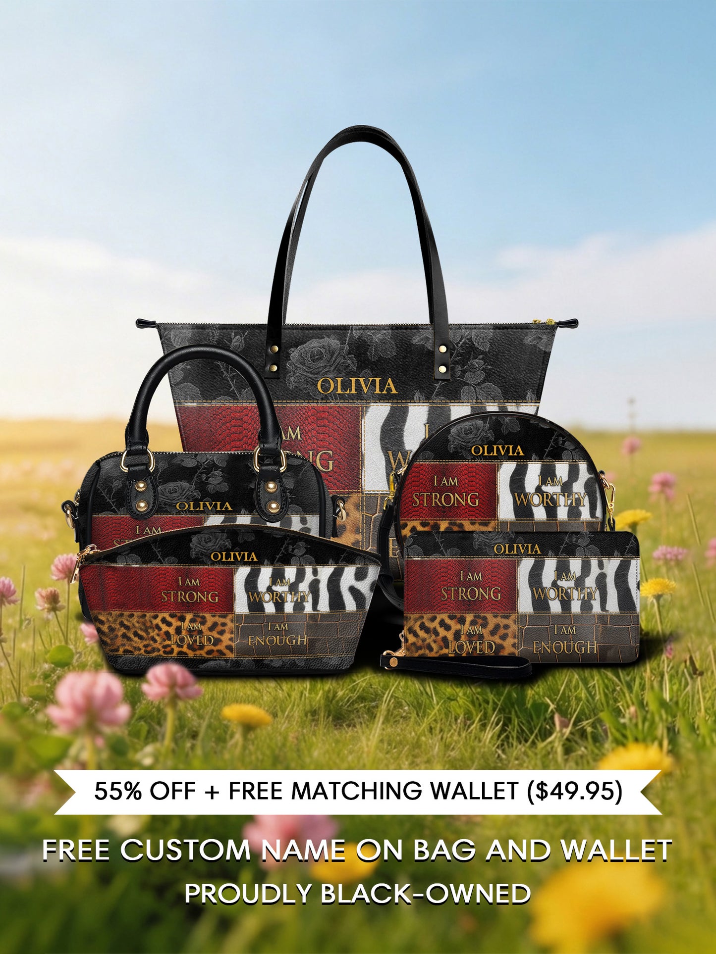 Melaniva "Patchwork of Power" Tote Bag The Lucky Bundle - Melaniva