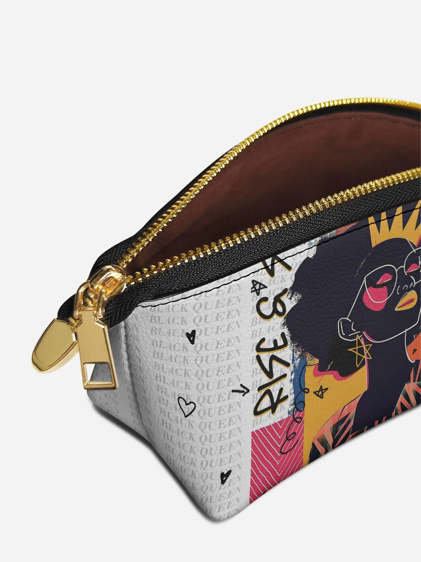 Melaniva Crowned Muse Satchel White Leather Eclipse Makeup Bag