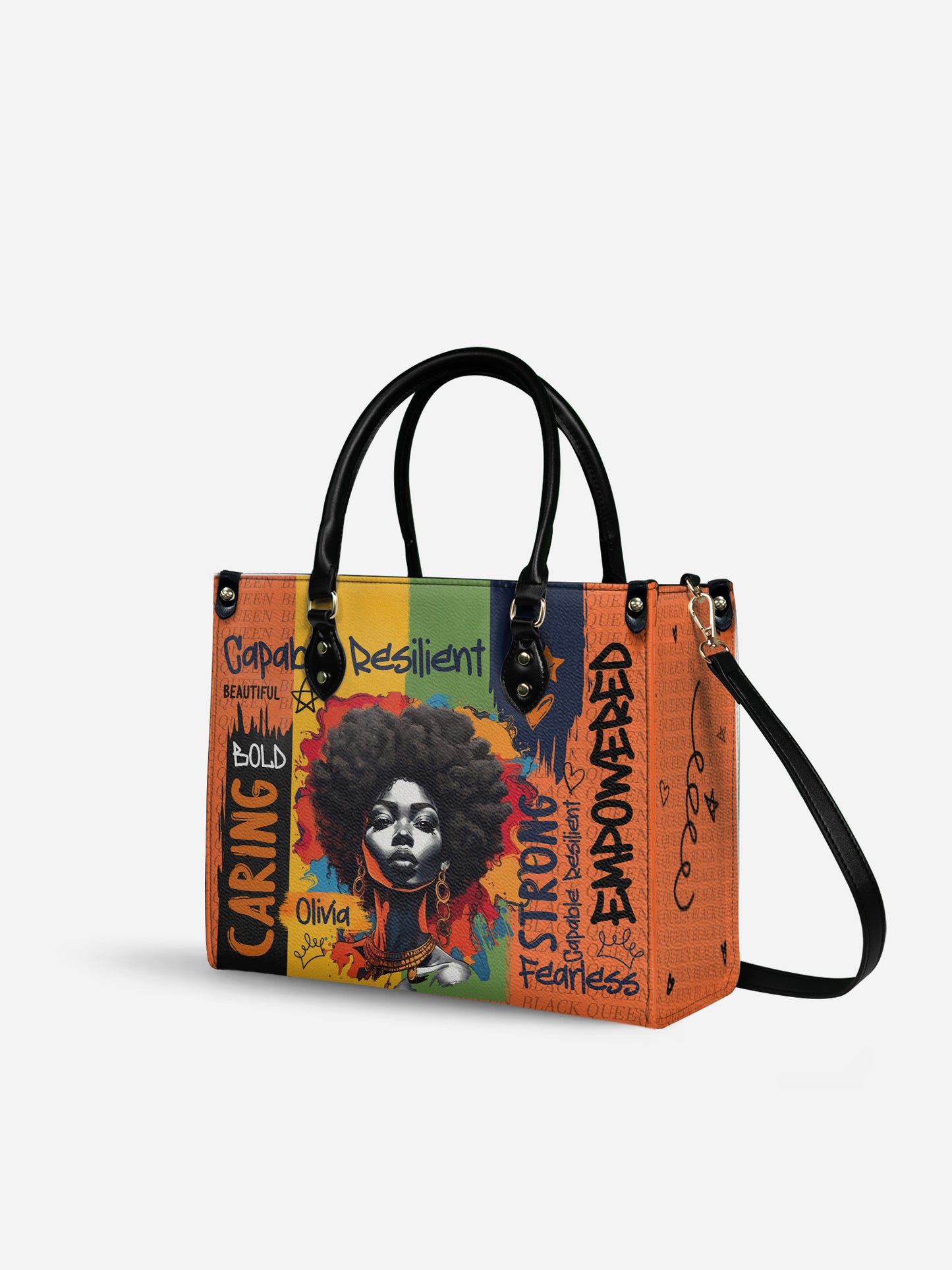 Melaniva Empowered Essence Orange Leather Handbag Deal