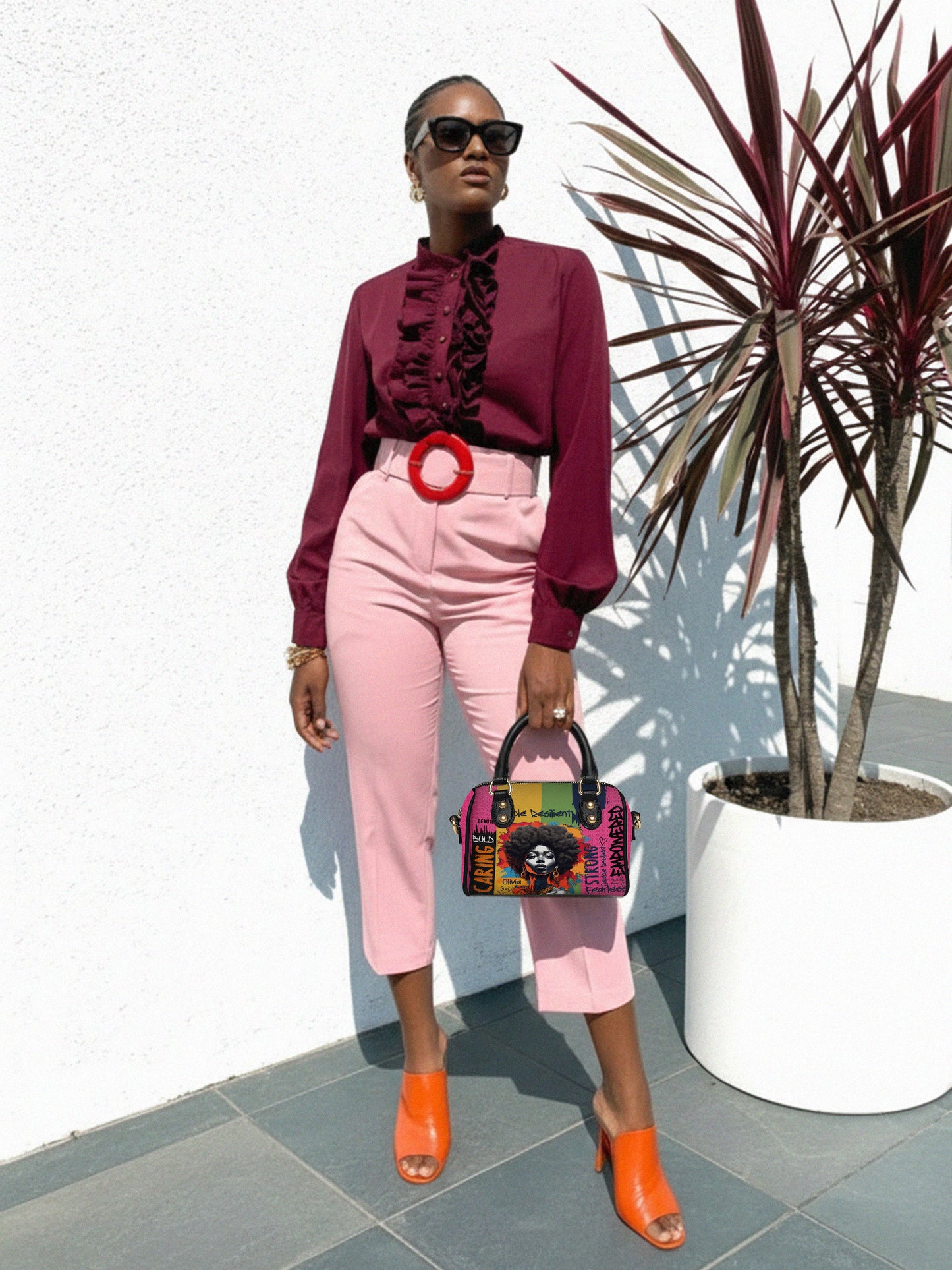 Melaniva Empowered Essence Pink Leather Mini Satchel Deal - Melaniva