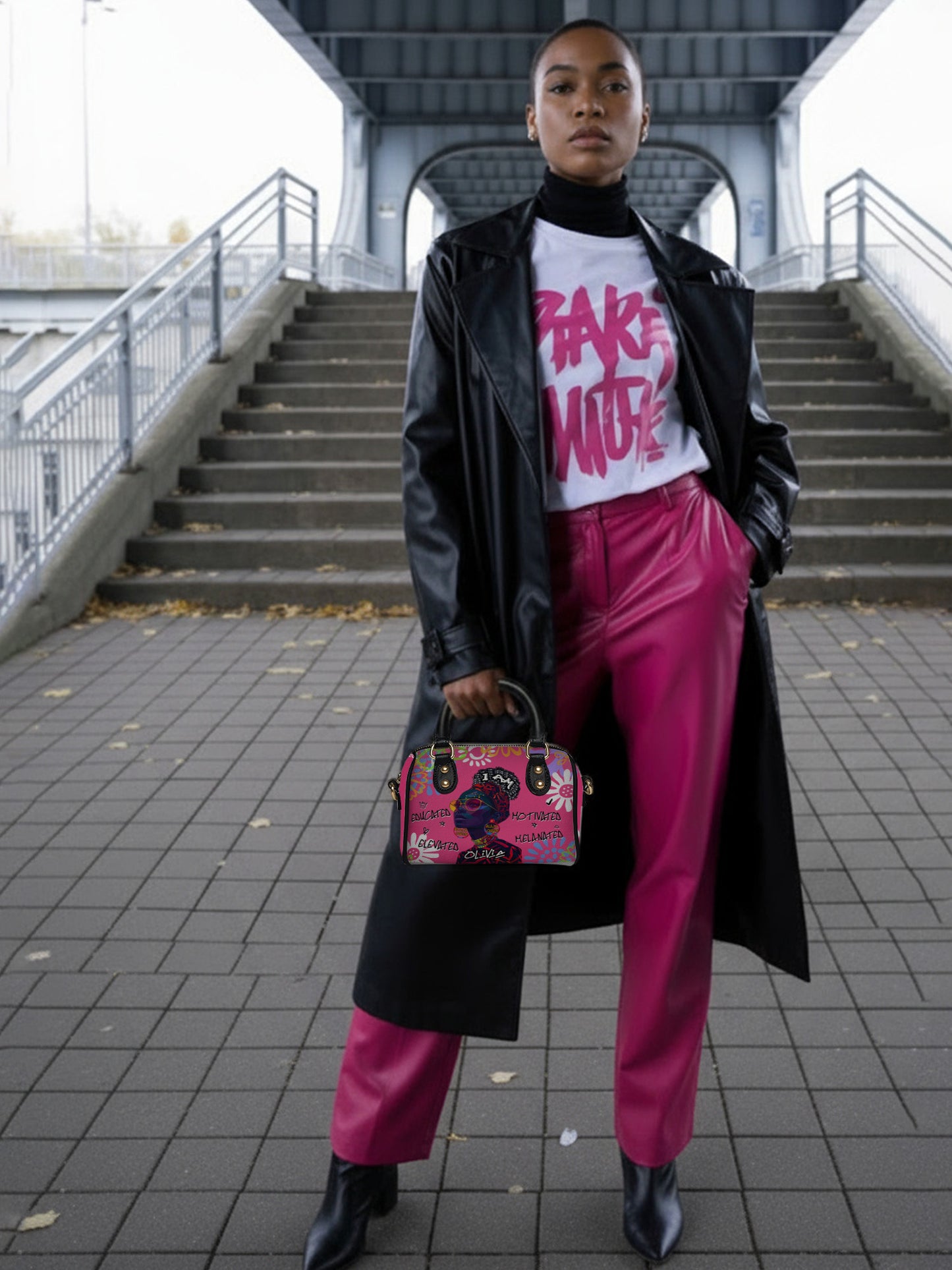 Melaniva I Am Elevated Pink Leather Mini Satchel Deal - Melaniva