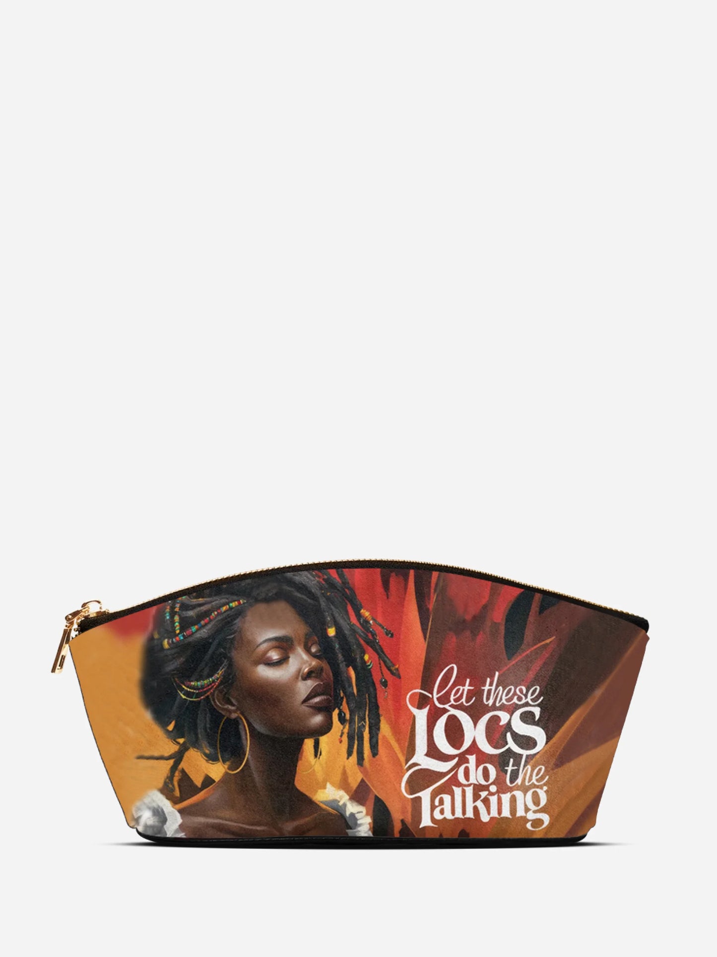 Melaniva Locs Speak Leather Eclipse Makeup Bag - Melaniva
