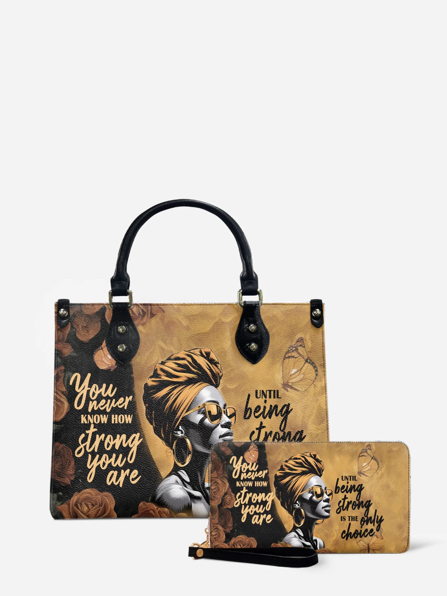 Melaniva Strength Is My Choice Leather Handbag Deal (FREE WALLET) - Melaniva