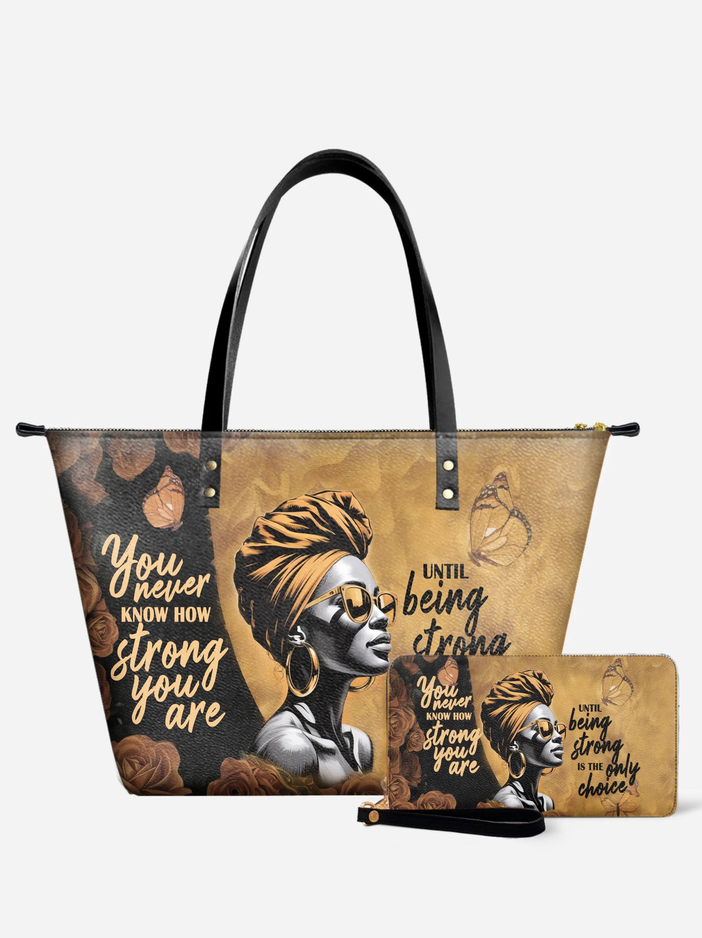 Melaniva Strength Is My Choice Leather Tote Bag Deal (FREE WALLET) - Melaniva