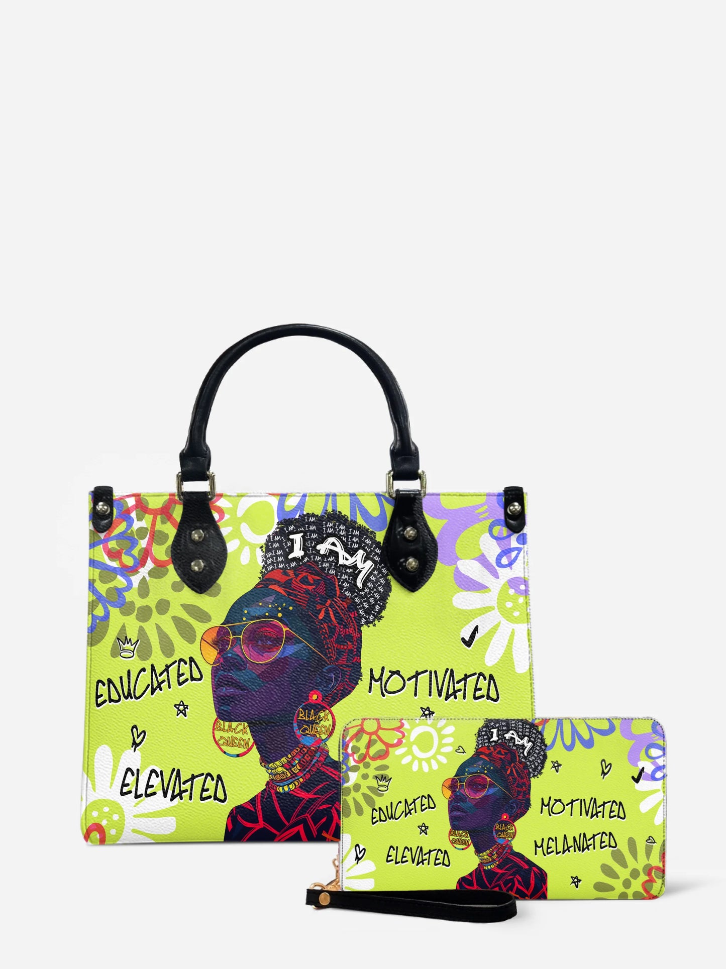 Melaniva I Am Elevated - Lemon Lime Leather Handbag Deal (FREE WALLET) - Melaniva