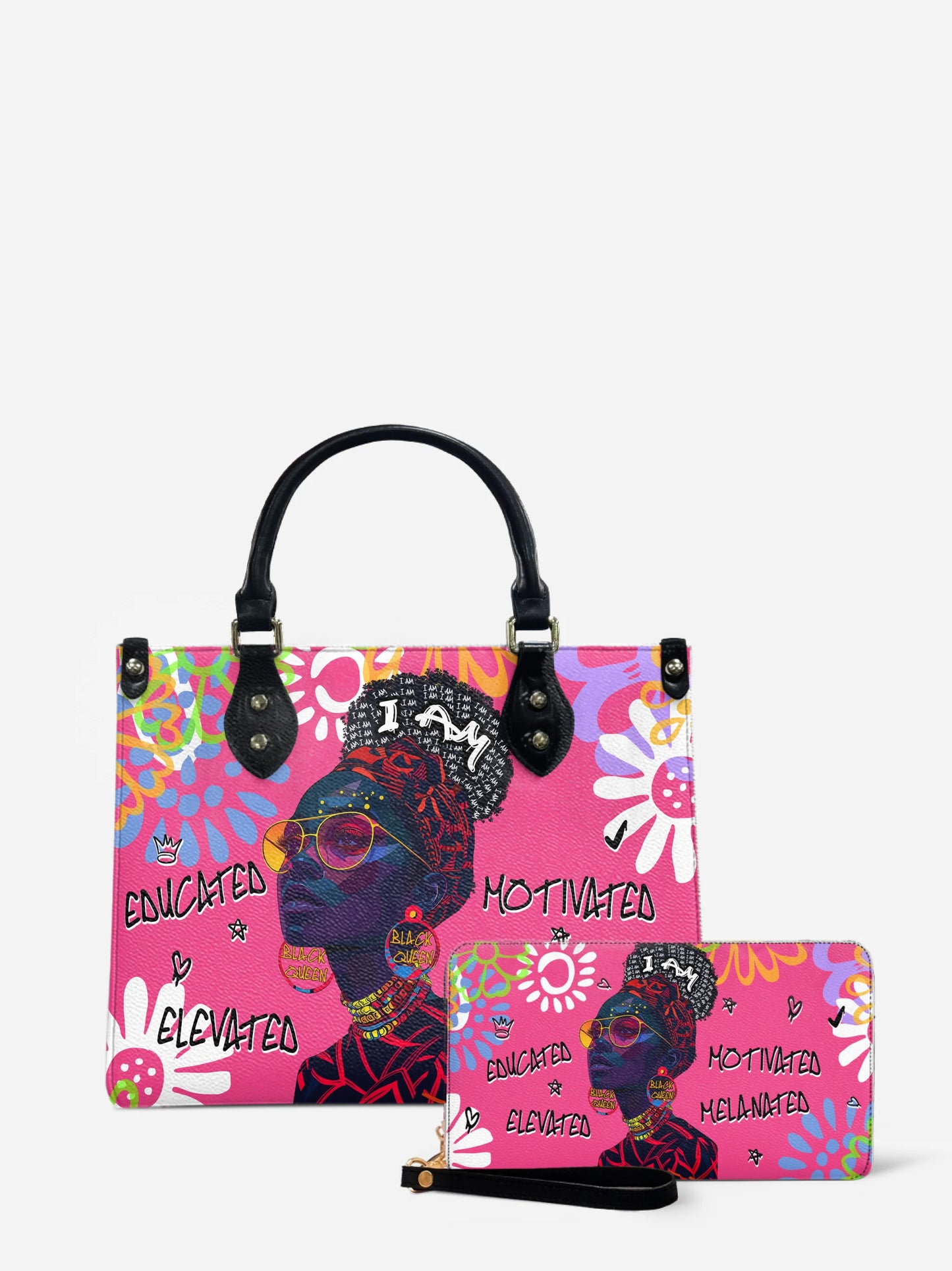 Melaniva I Am Elevated Pink Leather Handbag Deal (FREE WALLET) - Melaniva