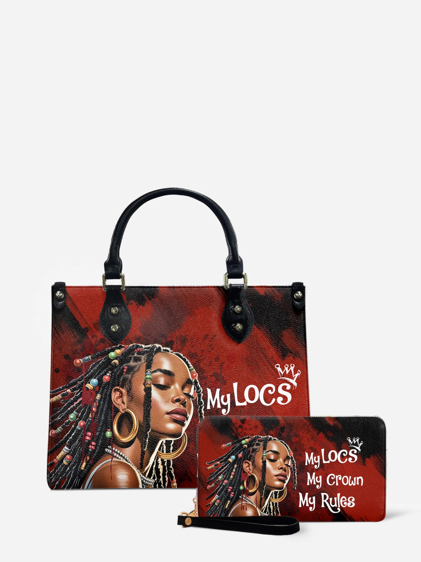 Melaniva Crown of Locs Leather Handbag Deal (FREE WALLET) - Melaniva