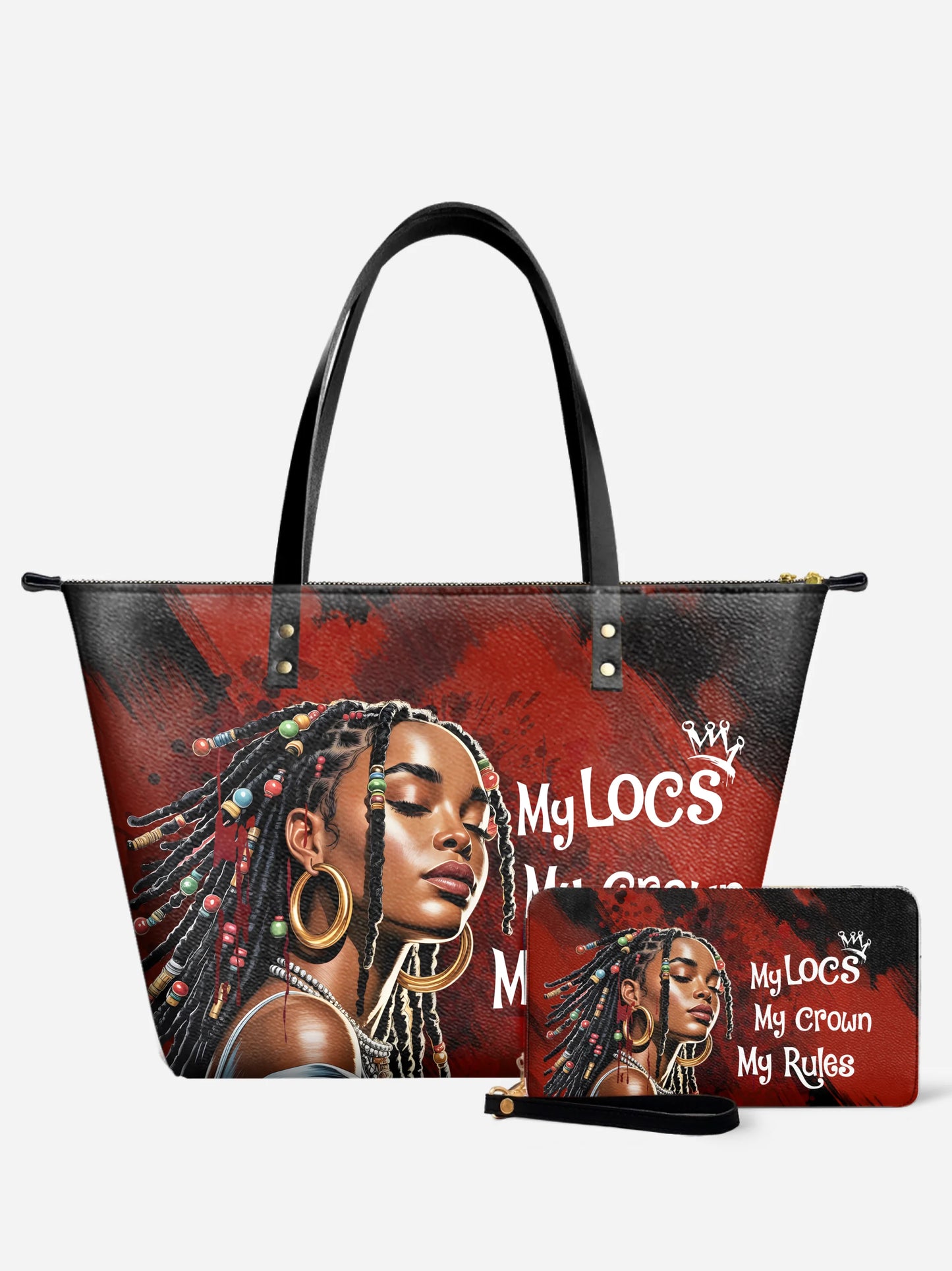 Melaniva Crown of Locs Leather Tote Bag Deal (FREE WALLET) - Melaniva