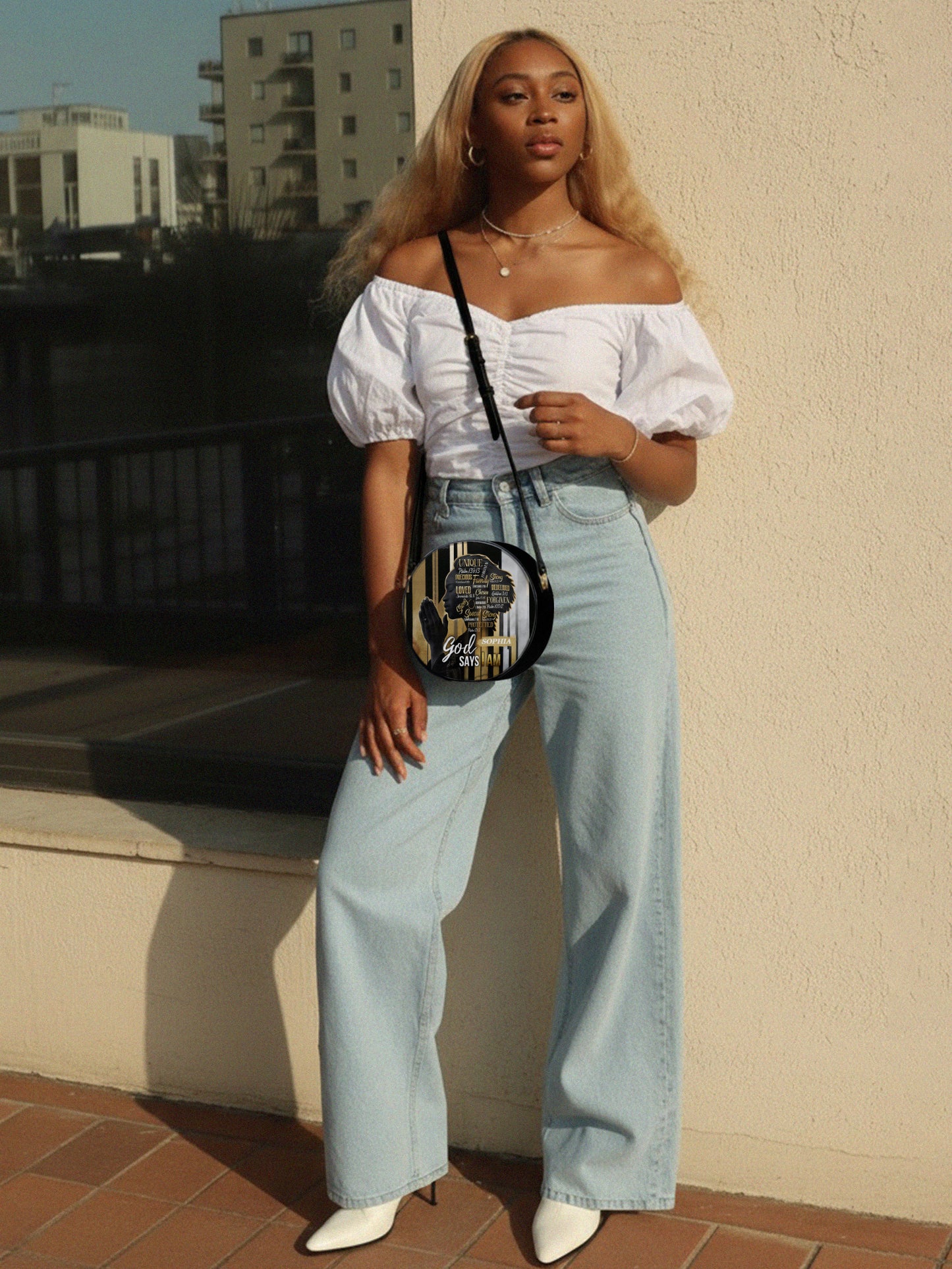 Melaniva Divine Identity Leather Circle Crossbag Deal