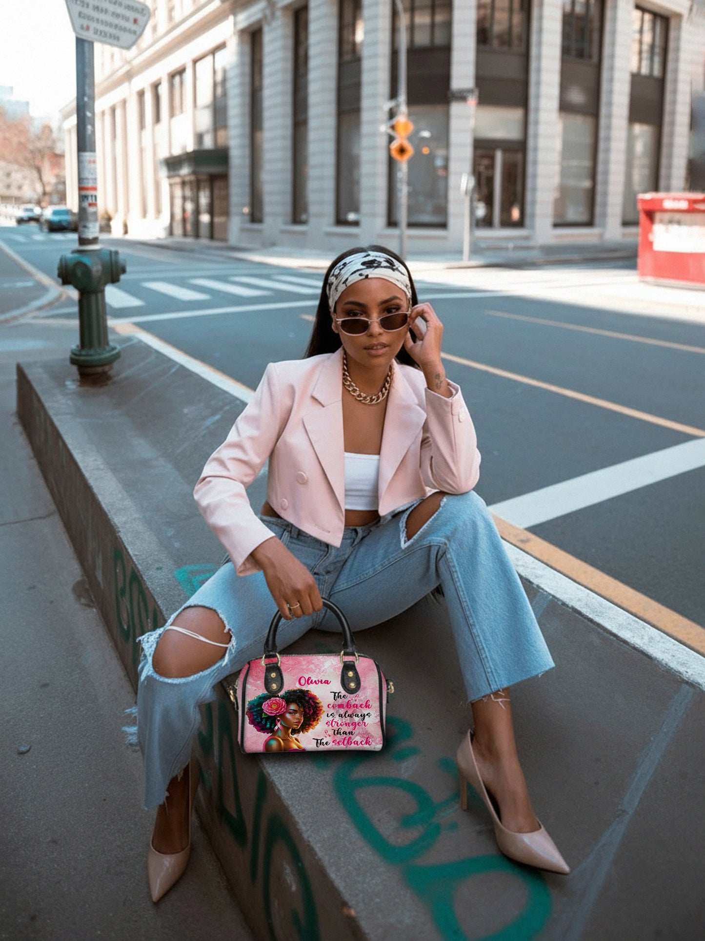 Melaniva Stronger in Pink Leather Mini Satchel Deal - Melaniva