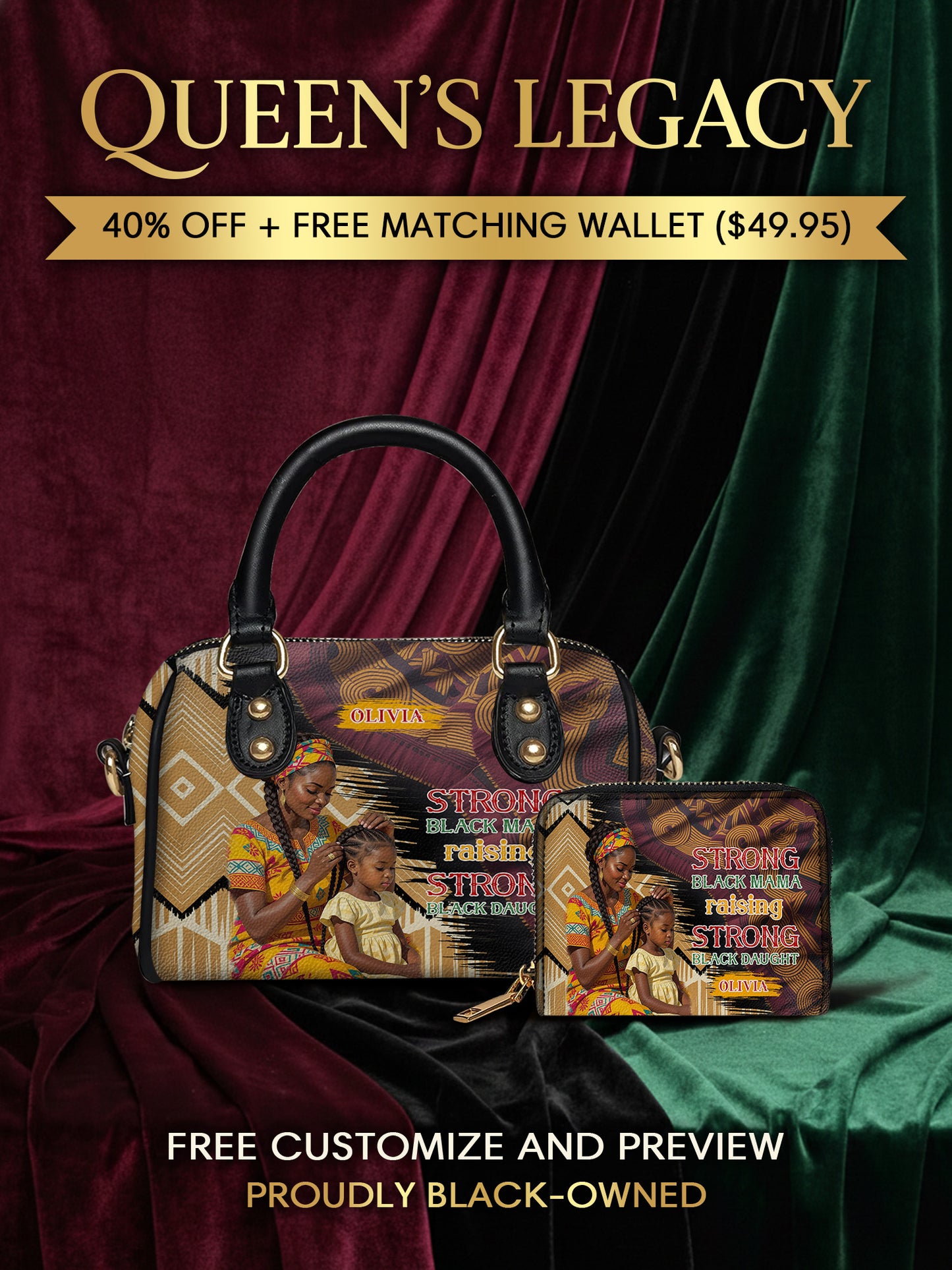 Melaniva "Black Queen & Princess" Leather Mini Satchel Deal - Melaniva