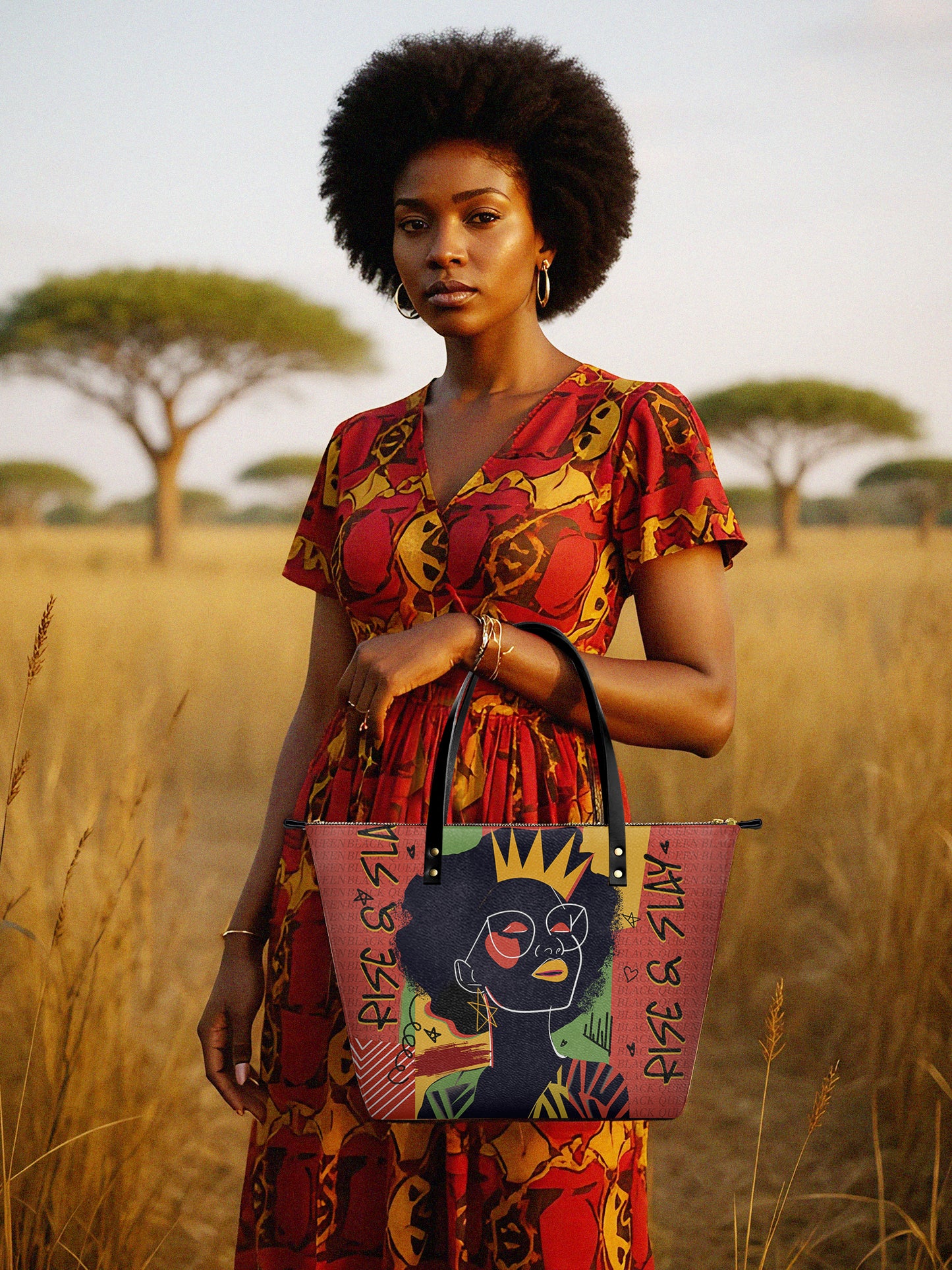 Melaniva Crowned Muse Satchel Red Tote Bag Deal (FREE WALLET)