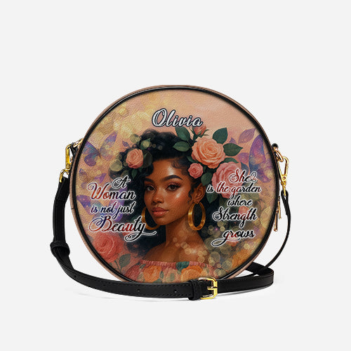 Melaniva Garden Beauty Woman Leather Circle Crossbody Bag