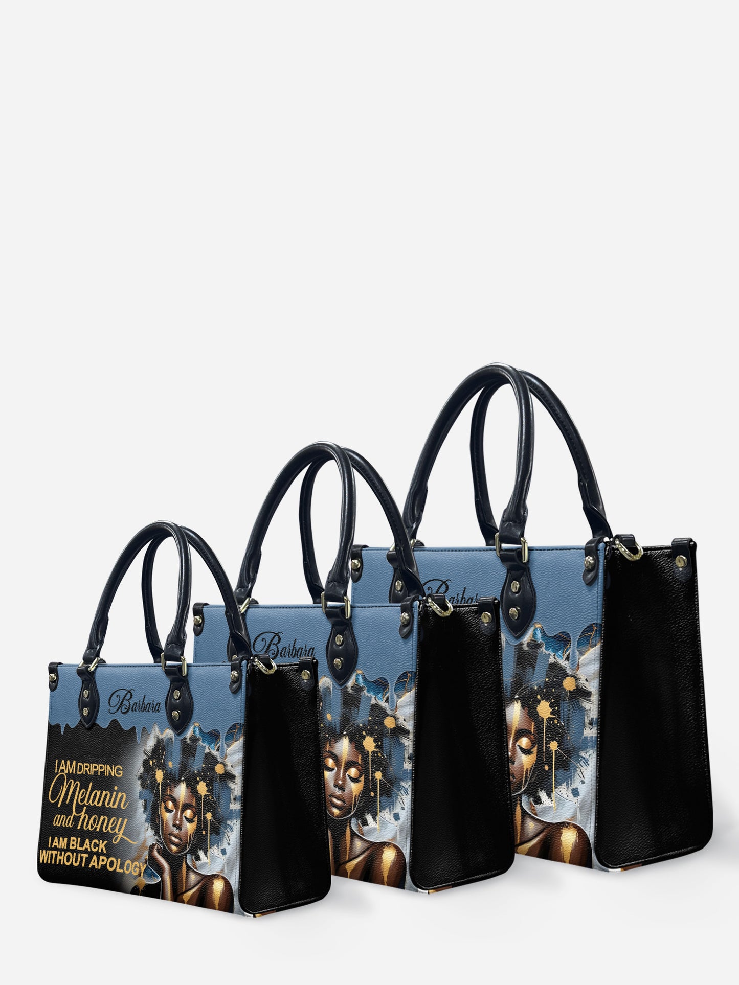Melaniva Dripping Melanin Power Leather Handbag - Melaniva