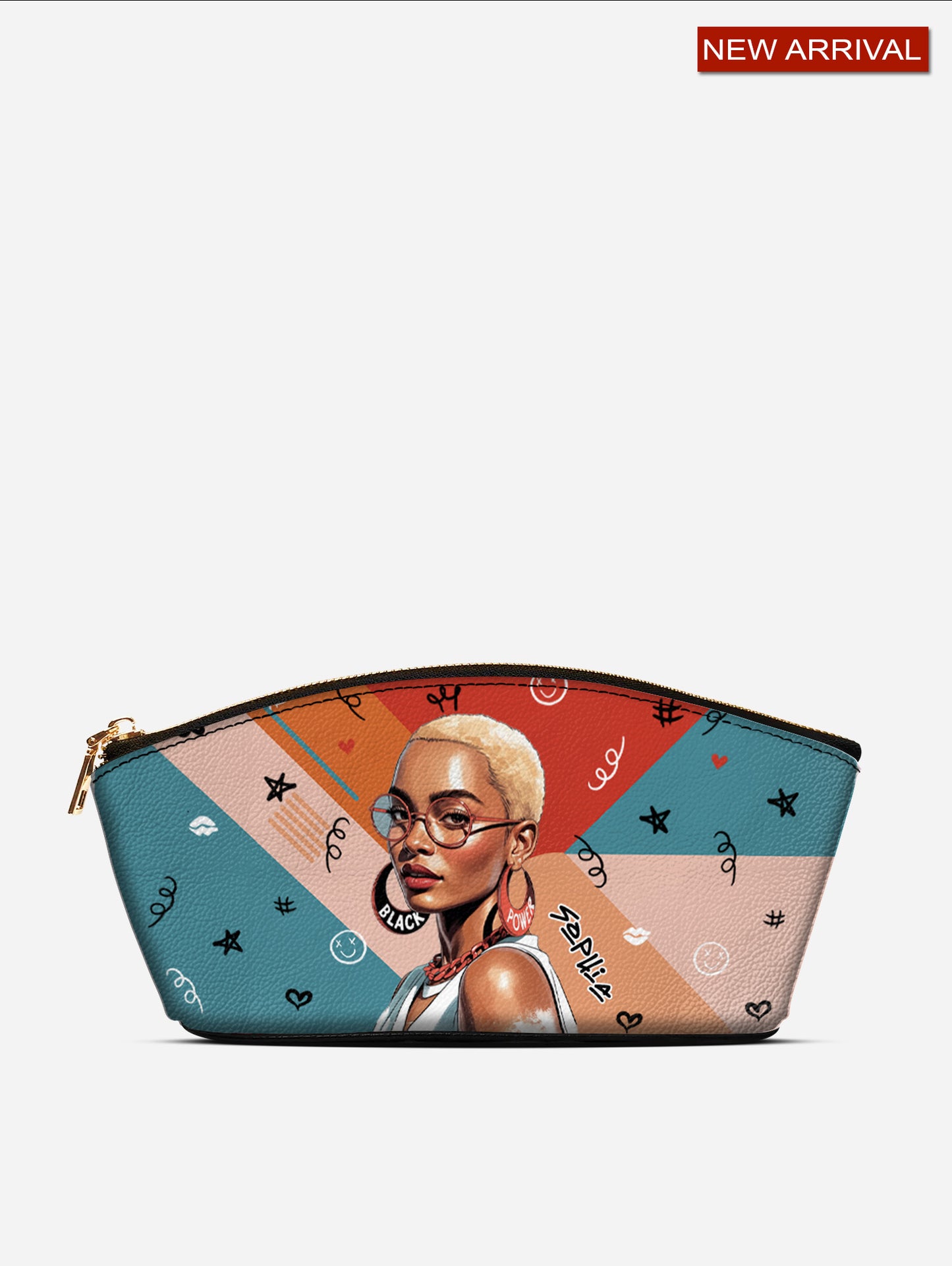 Melaniva "Your Vibe" Leather Eclipse Makeup Bag