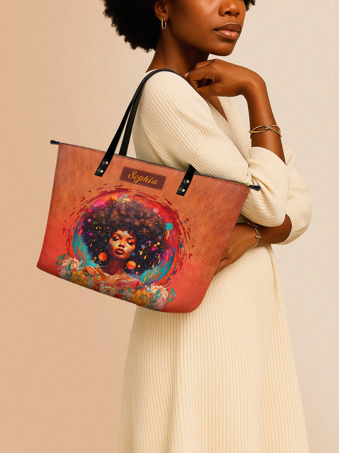 Melaniva Black Power Leather Tote Bag Deal