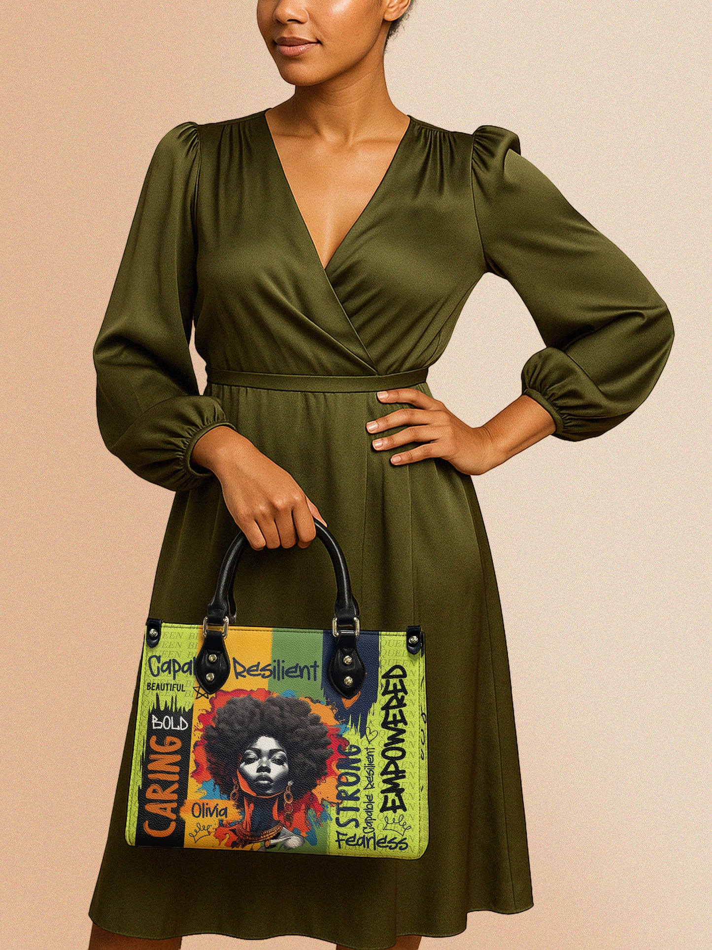 Melaniva Empowered Essence Lemon Lime Leather Handbag Deal