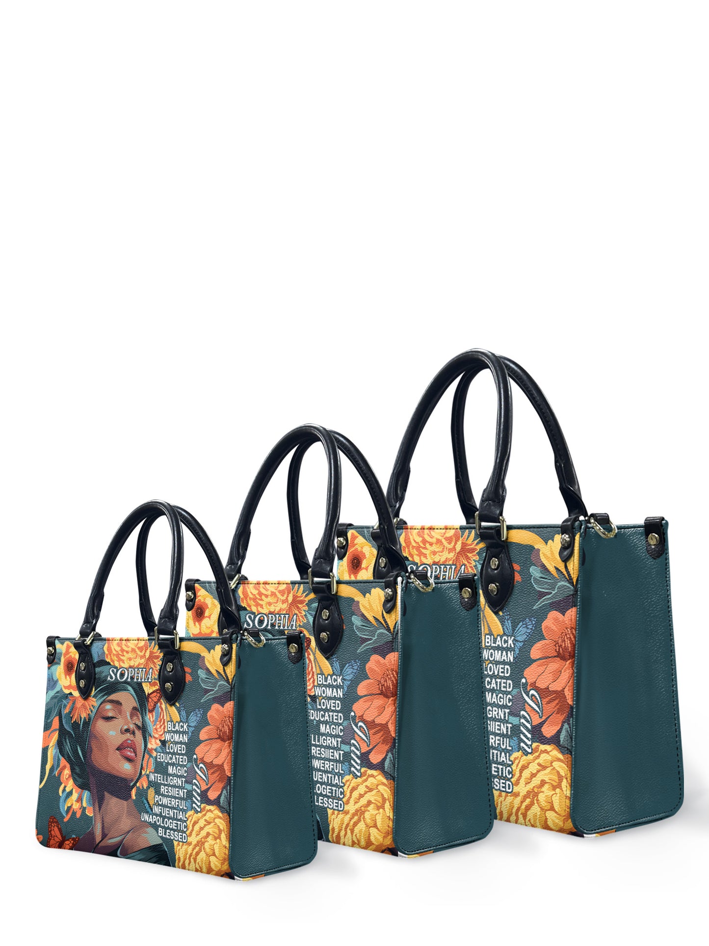 Melaniva Crowned Affirmation Leather Handbag