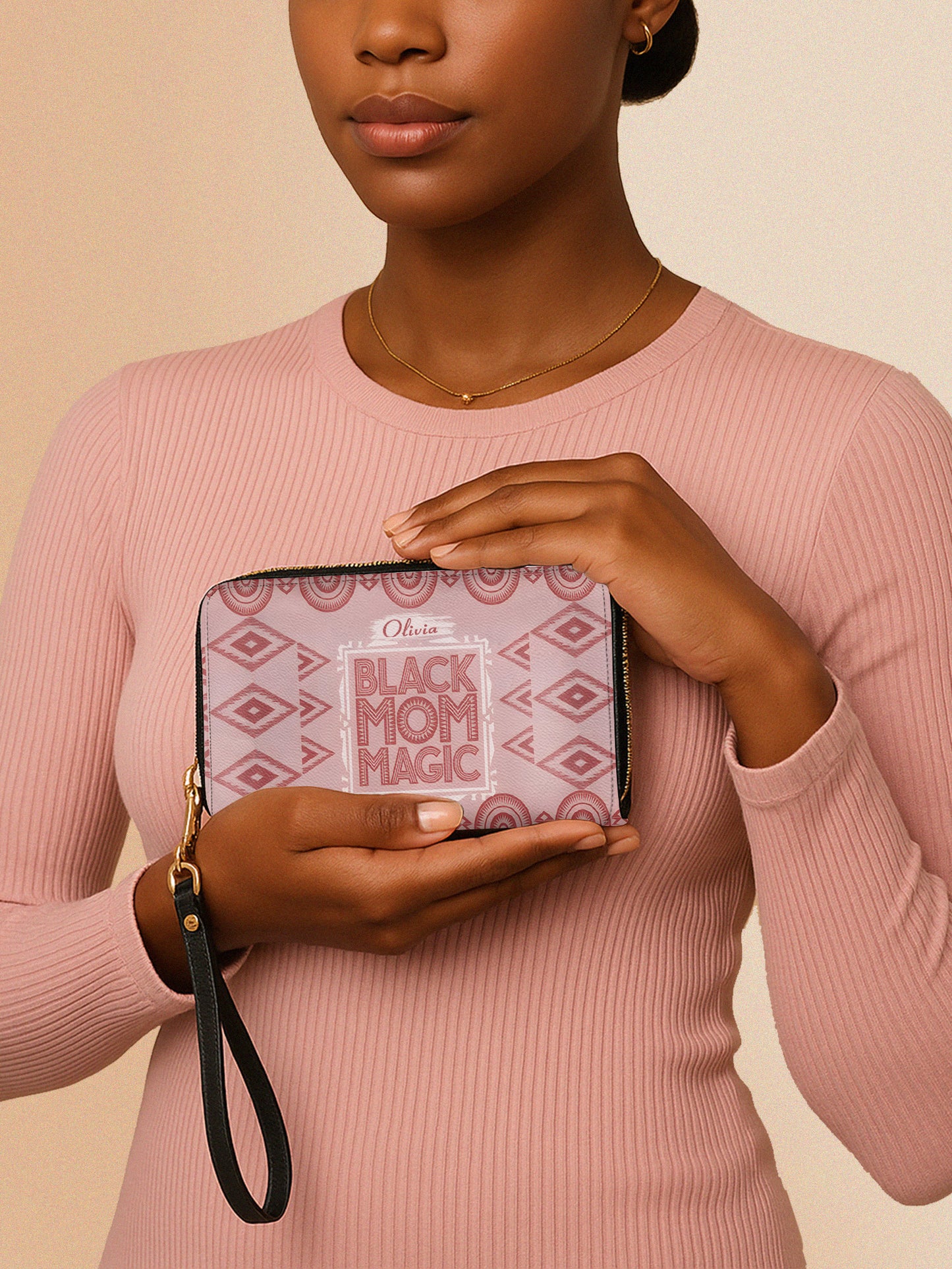 Melaniva Dope Mom Pink Leather Wallet
