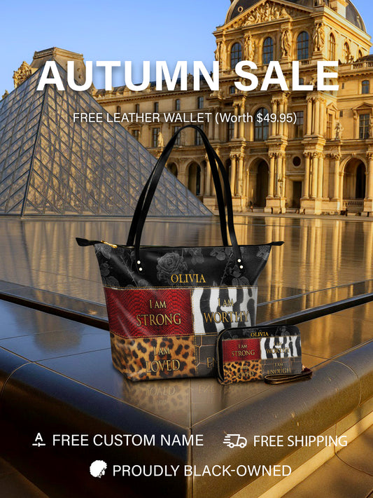 Melaniva Patchwork of Power Leather Tote Bag Deal (FREE WALLET)
