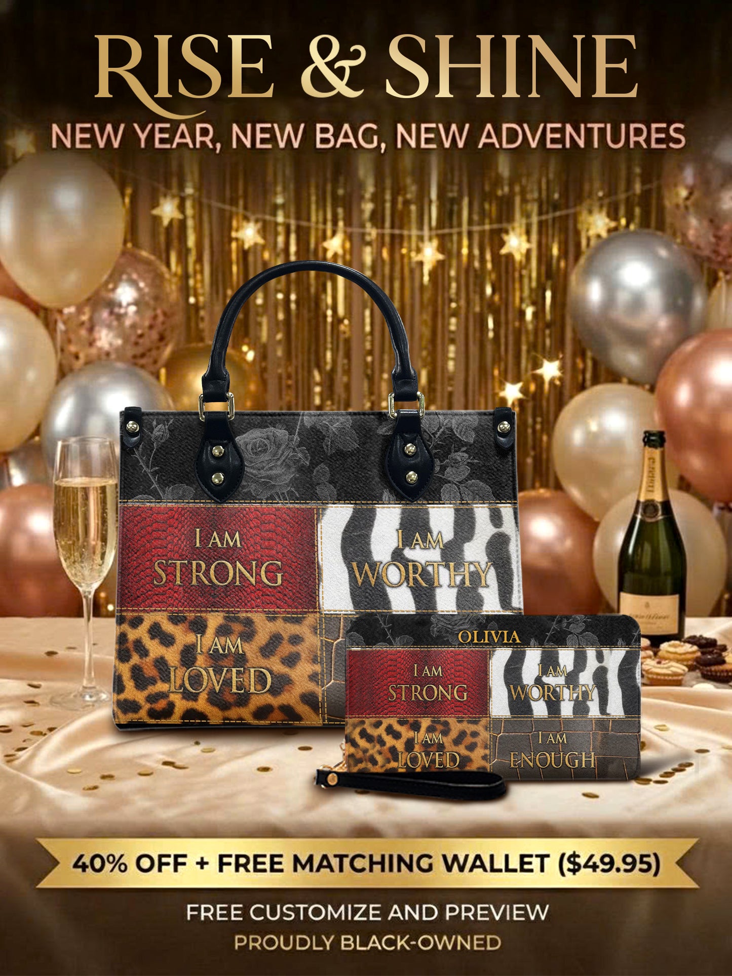 Melaniva Patchwork of Power Leather Handbag Deal (FREE WALLET)