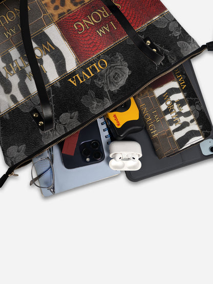 Melaniva Patchwork of Power Leather Tote Bag Deal (FREE WALLET)