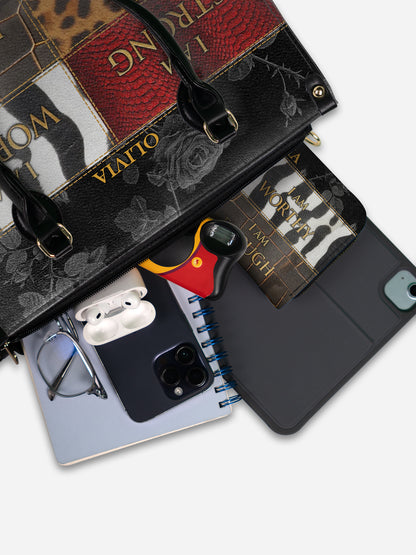 Melaniva Patchwork of Power Leather Handbag Deal (FREE WALLET)