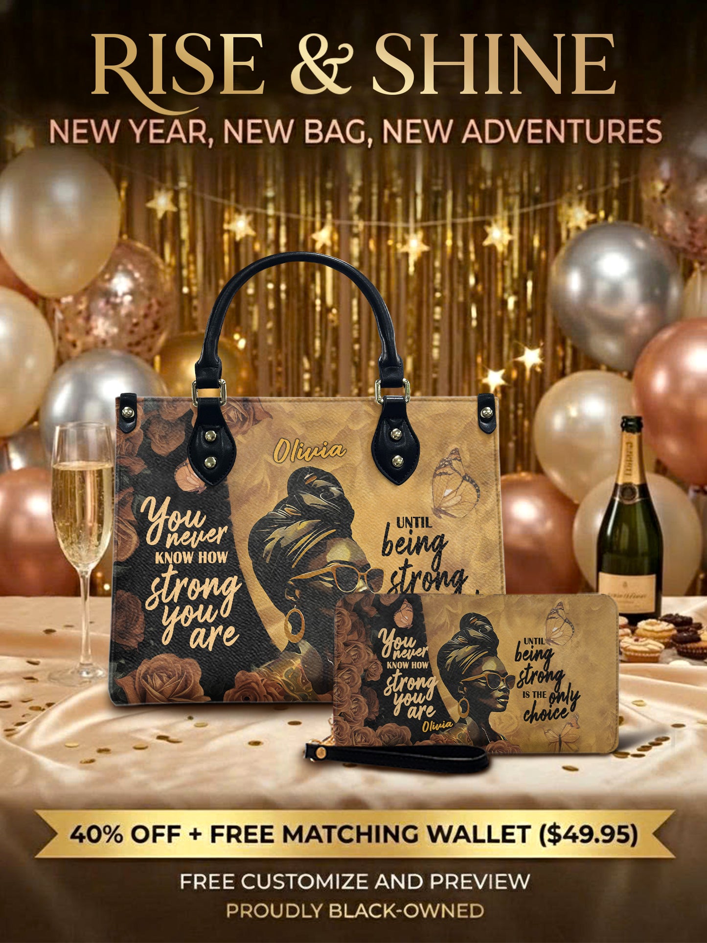 Melaniva Choice of Strength Leather Handbag Deal (FREE WALLET)