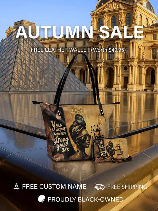 Melaniva Choice of Strength Leather Tote Bag Deal (FREE WALLET)