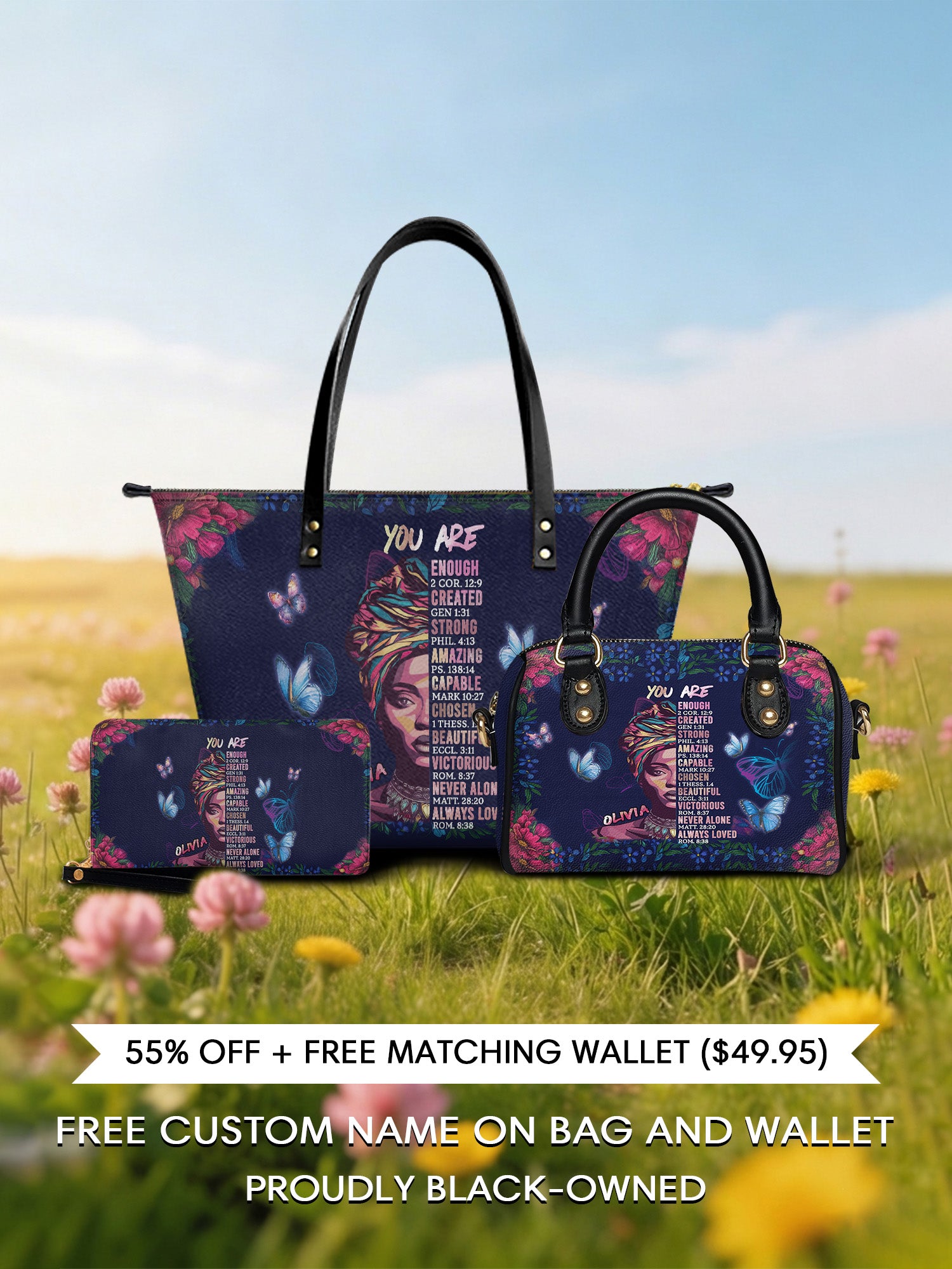 Melaniva "Declaration of You" Tote Bag The Perfect Trio - Melaniva