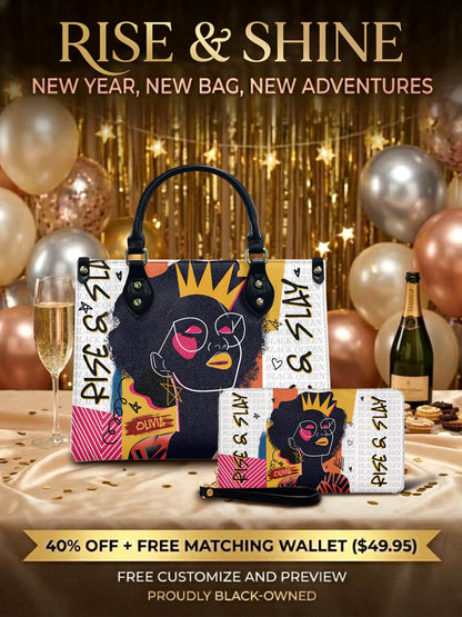 Melaniva Crowned Muse Satchel White Leather HandBag Deal (FREE WALLET)