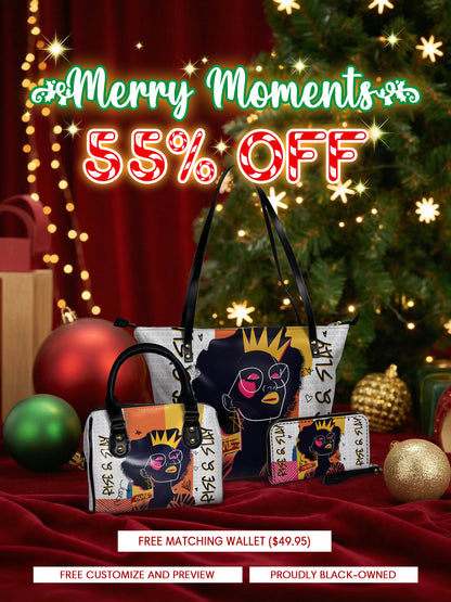 Melaniva "Crowned Muse White" Tote Bag The Perfect Trio