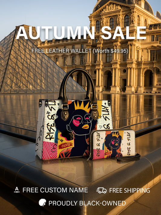 Melaniva Crowned Muse Satchel White Leather HandBag Deal (FREE WALLET)