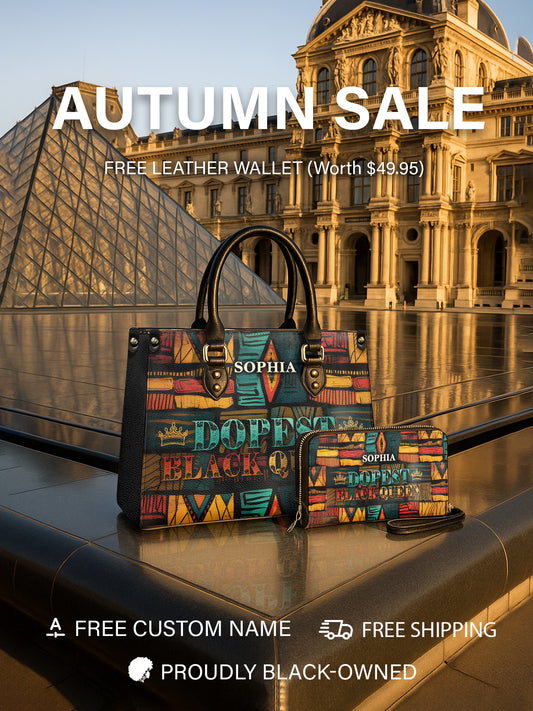 Melaniva Dopest Black Queen Leather Handbag Deal (FREE WALLET)