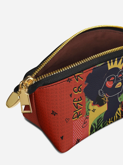 Melaniva Crowned Muse Satchel Red Leather Eclipse Makeup Bag