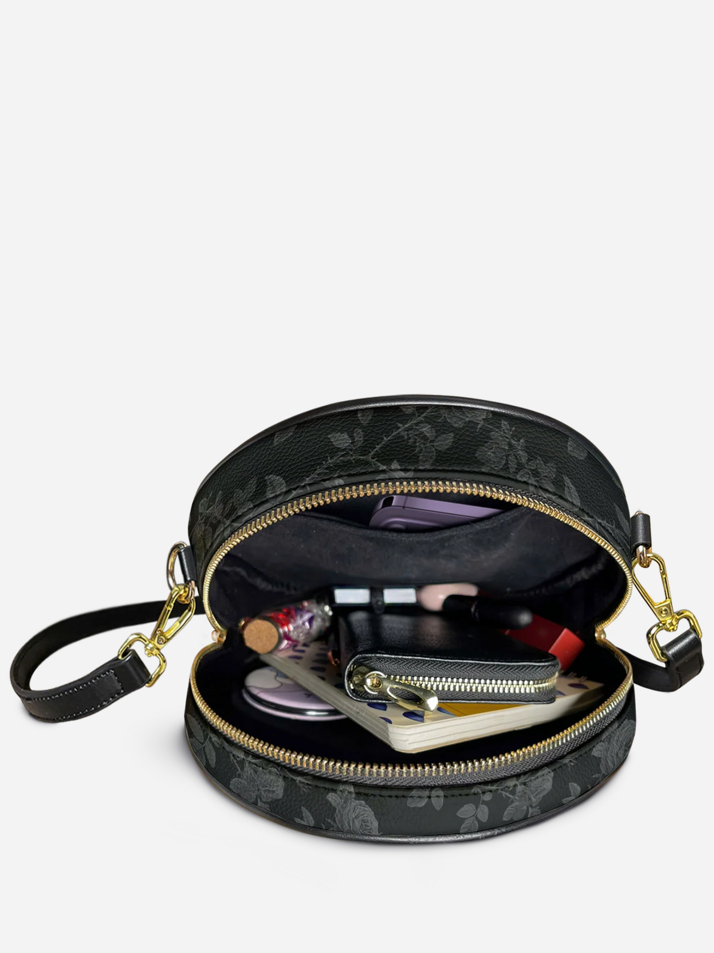 Melaniva Patchwork of Power Leather Circle Crossbody Bag