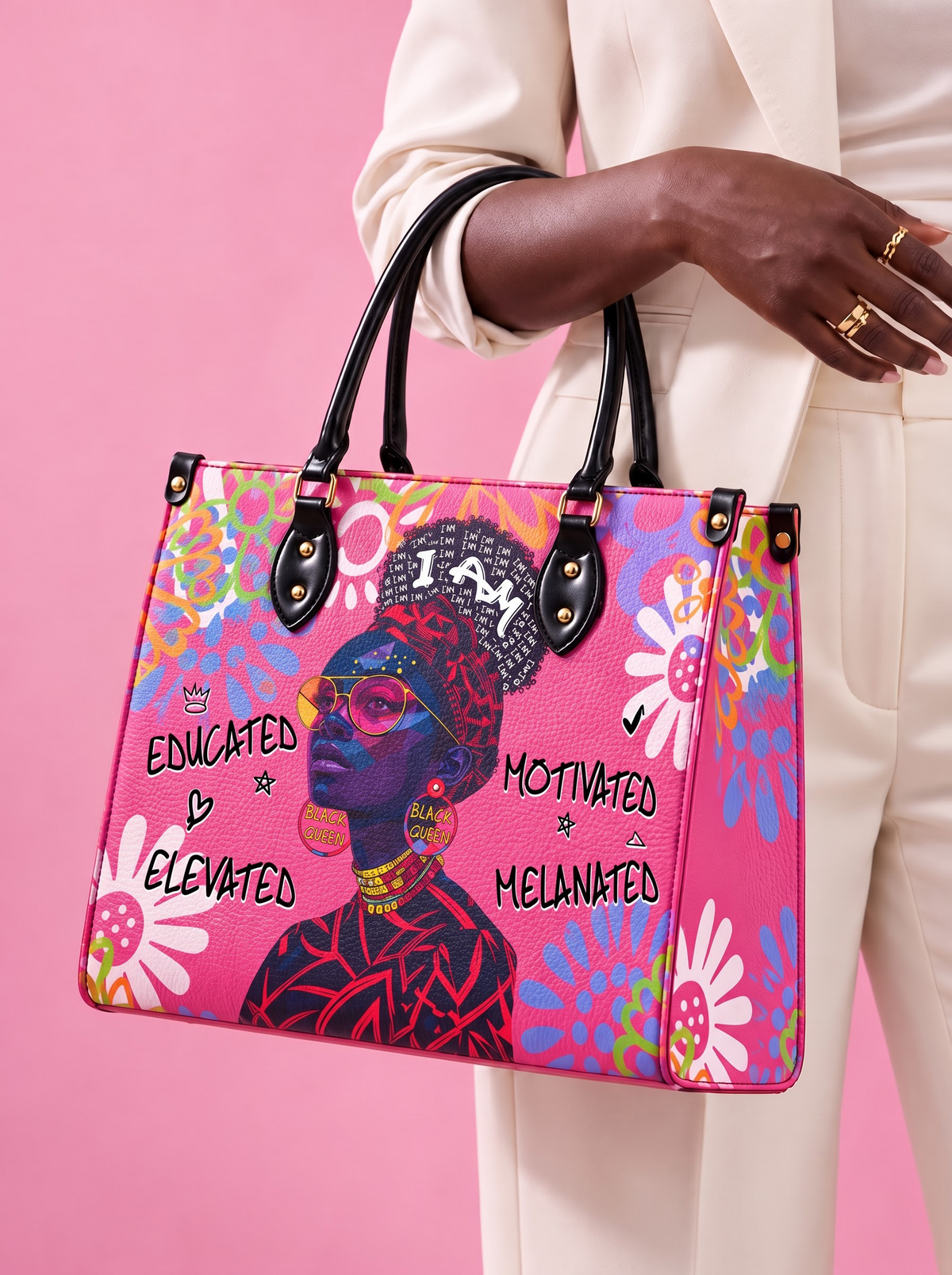 Melaniva I Am Elevated Pink Leather Handbag Deal (FREE WALLET)