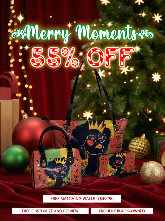 Melaniva "Crowned Muse Red" Tote Bag The Perfect Trio