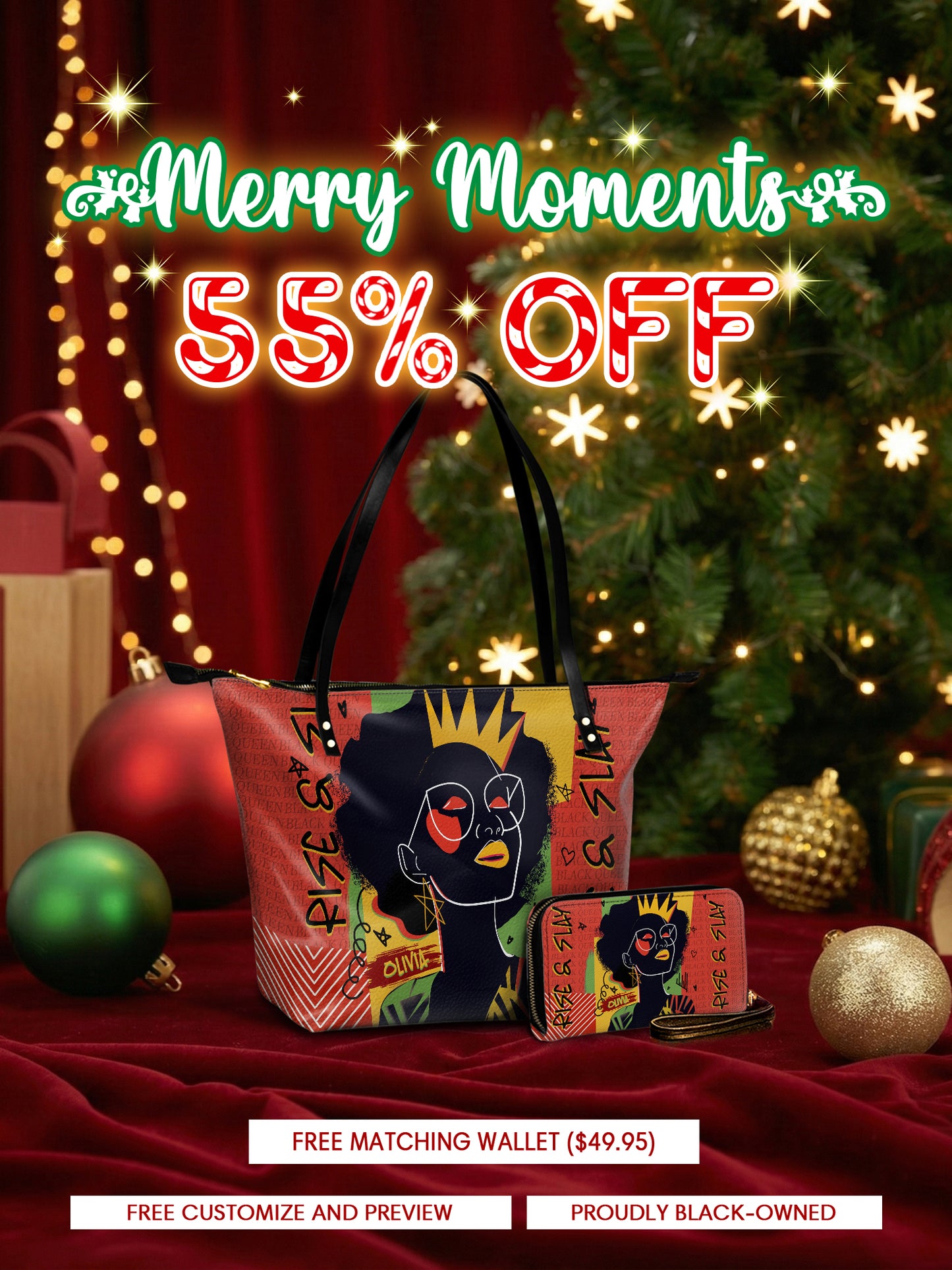 Melaniva Crowned Muse Satchel Red Tote Bag Deal (FREE WALLET)