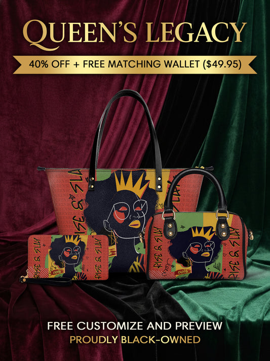 Melaniva "Crowned Muse Red" Tote Bag The Perfect Trio - Melaniva