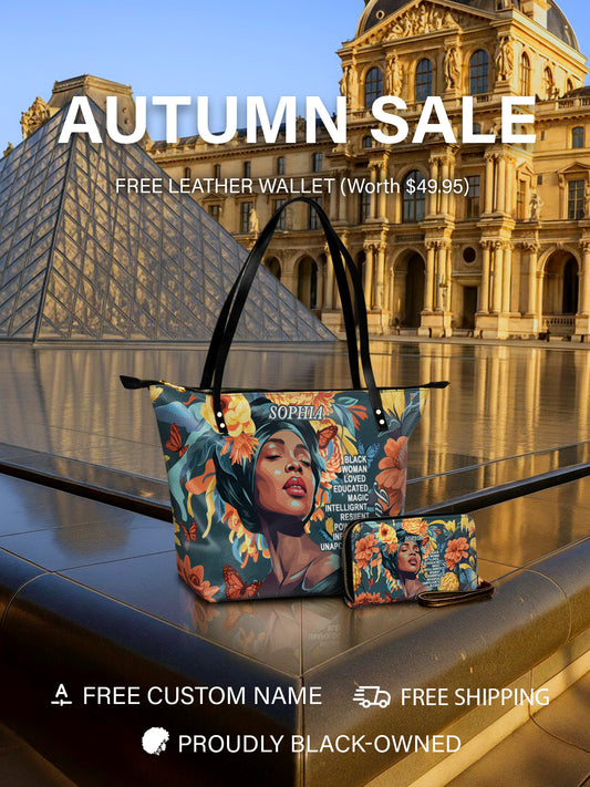 Melaniva Crowned Affirmation Leather Tote Bag Deal (FREE WALLET)