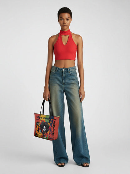 Melaniva Empowered Essence Red Leather Tote Bag Deal (FREE WALLET)