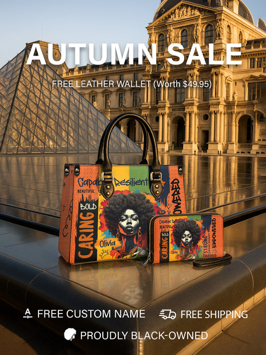 Melaniva Empowered Essence Orange Leather Handbag Deal