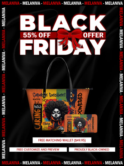 Melaniva Empowered Essence Orange Leather Tote Bag Deal