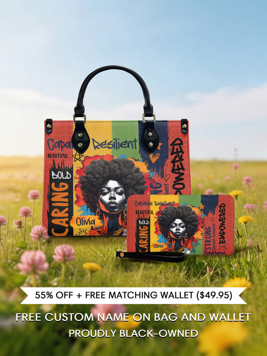 Melaniva Empowered Essence Red Leather Handbag Deal (FREE WALLET) - Melaniva