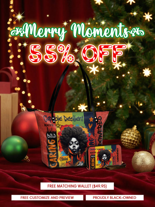 Melaniva Empowered Essence Red Leather Tote Bag Deal (FREE WALLET)