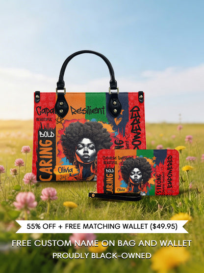 Melaniva Shea Butter & Gold Leather Handbag Deal - Melaniva