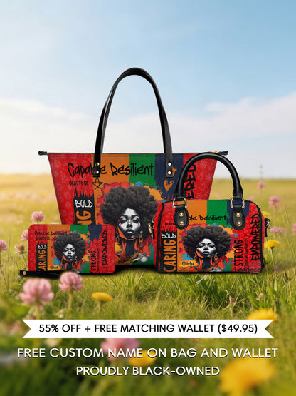 Melaniva "Shea Butter & Gold" Tote Bag The Perfect Trio - Melaniva