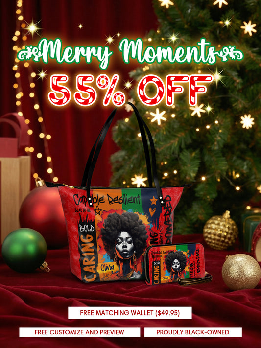 Melaniva Shea Butter and Gold Leather Tote Bag Deal