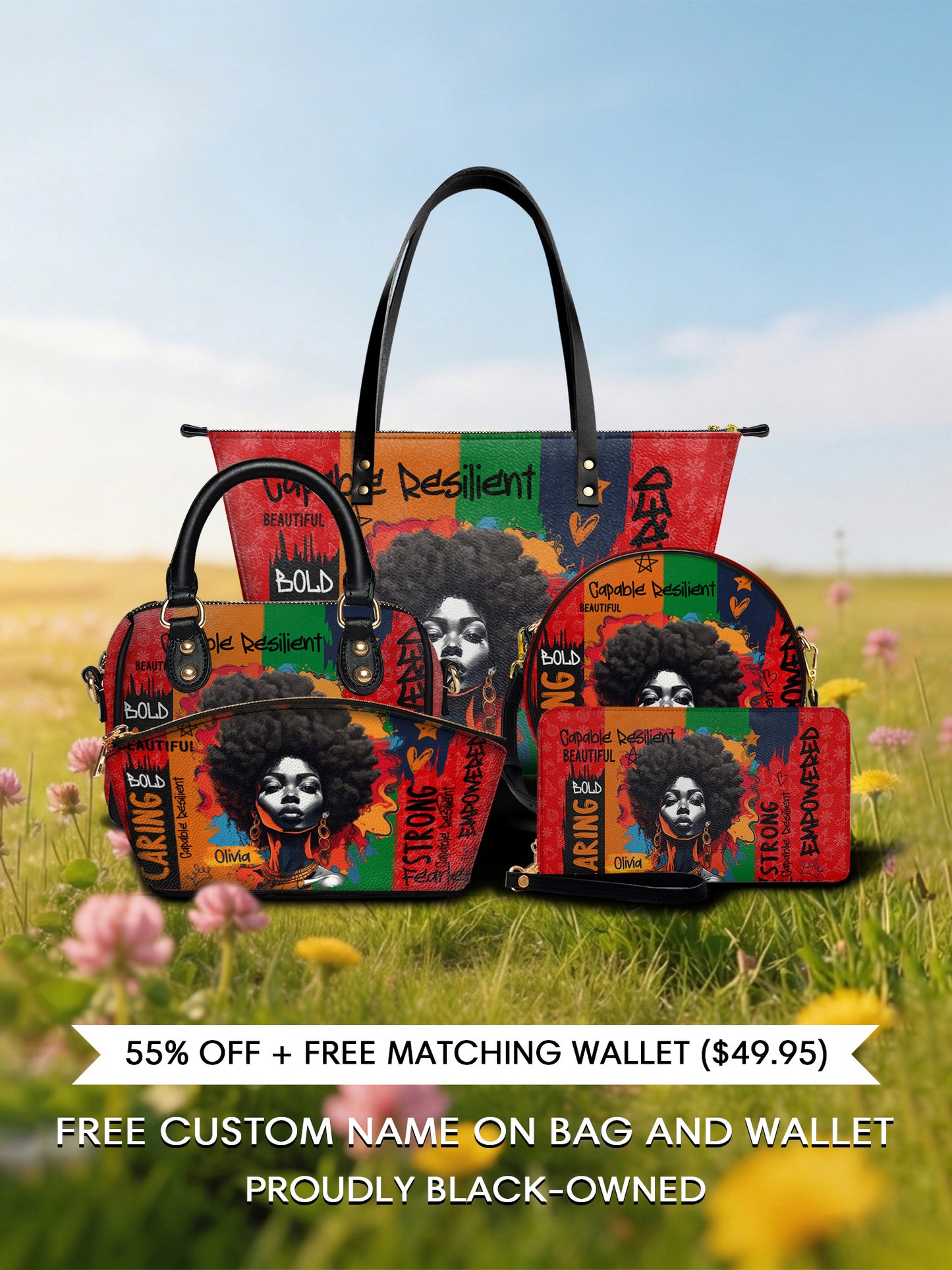 Melaniva "Shea Butter & Gold" Tote Bag The Lucky Bundle - Melaniva